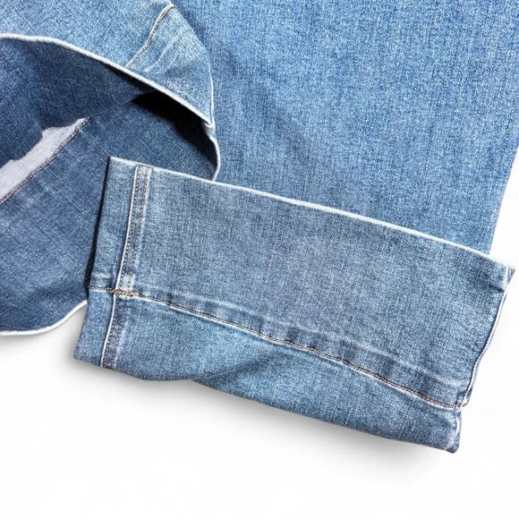 OAT New York Tailored Wide Leg Crop Blue Jeans 12 31 Minimalist Elevated Casual - Picture 5 of 9